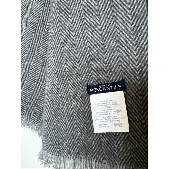 J. Crew Mercantile Herringbone Gray Scarf - Picture 2 of 3